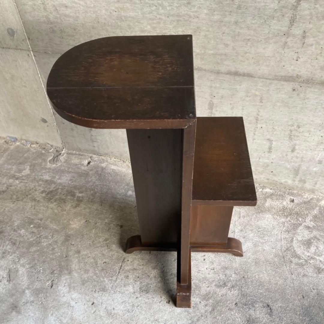 古い味のある飾り台 サイドテーブル 棚 シェルフ ラック スタンド 木製 レトロ