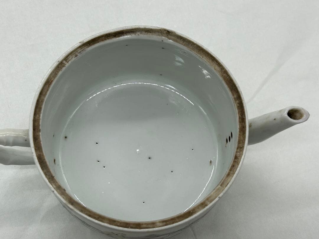 中国　清時代　粉彩人物紋急須　同治年製　送料込み1213