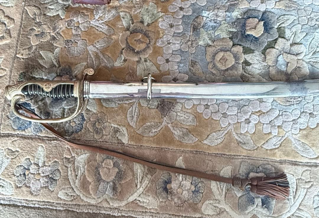 2214様感謝‼️旧日本軍名入模造刀身刀緒付指揮刀軍刀サーベル①黄袋