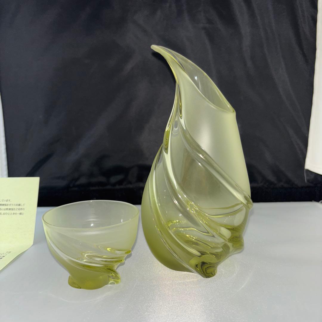 第2回北近江サケグラス公募展受賞作品　鹿田洋介「かもす」ぐい呑徳利揃え　未使用品