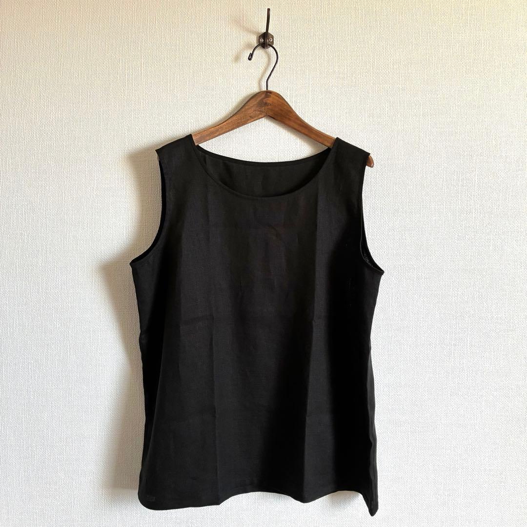 【新品】wafu ワフ リネン梨地 タンクトップ ブラック