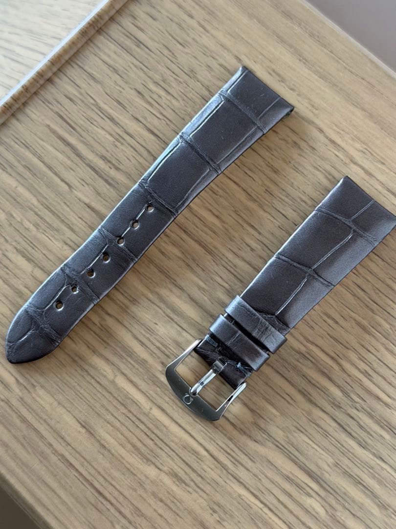 OMEGA 純正19mmツーピースストラップ ピンバックル　アリゲーター オメガ