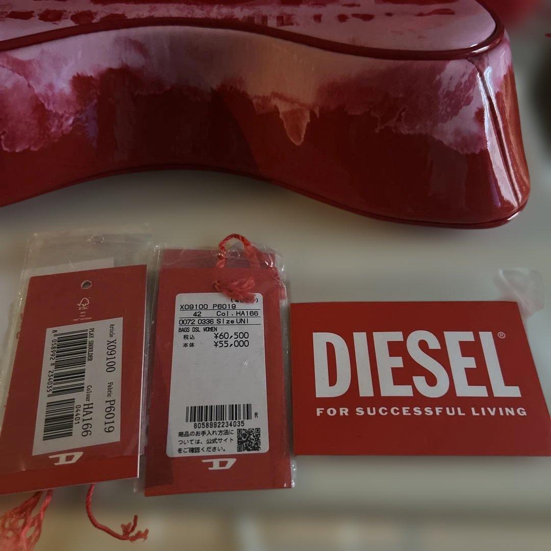 DIESEL ピンク ロゴ ハンドバッグ　ワンハンドル