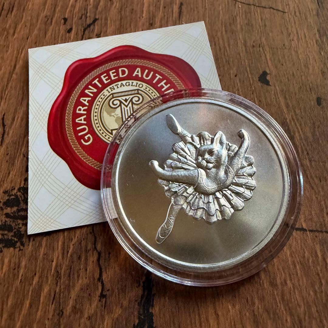 レア☆Intaglio mint 純銀 キャット 銀貨 猫 バレリーナ