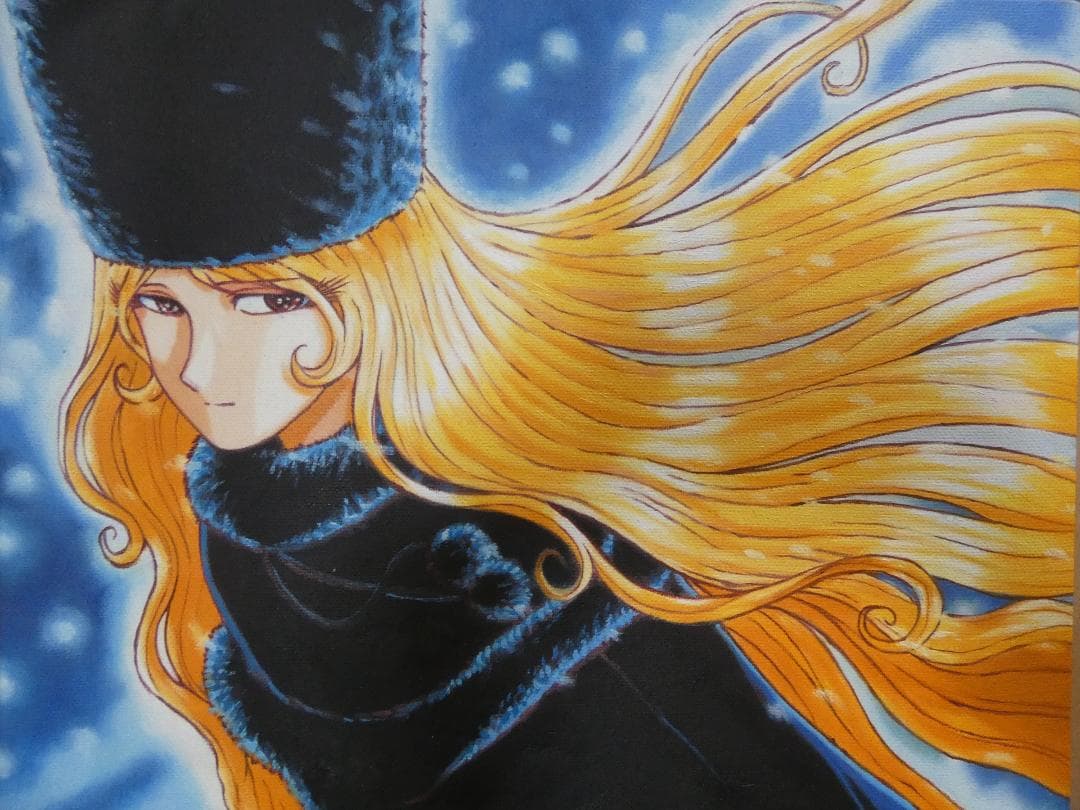 絵画 　松本零士 「人物」 サインF6サイズ額装済み 肉筆手描き