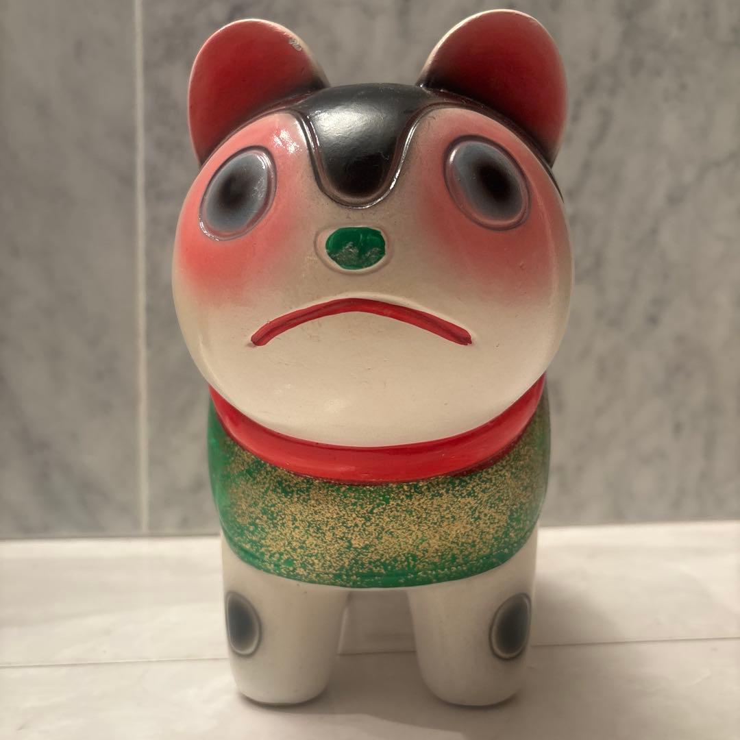 ヴィンテージ　伝統工芸品　お顔が可愛い過ぎる張子の犬の陶器