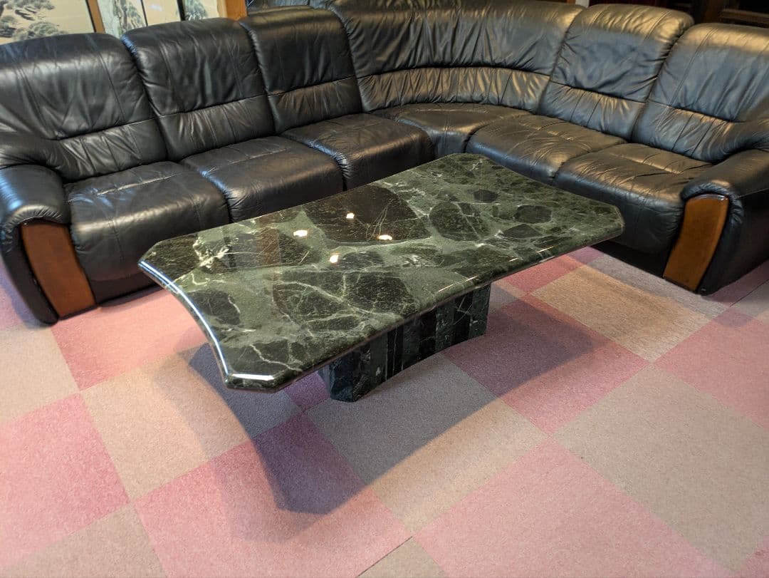 豆しば様 大理石テーブル　本革ソファー　引取限定