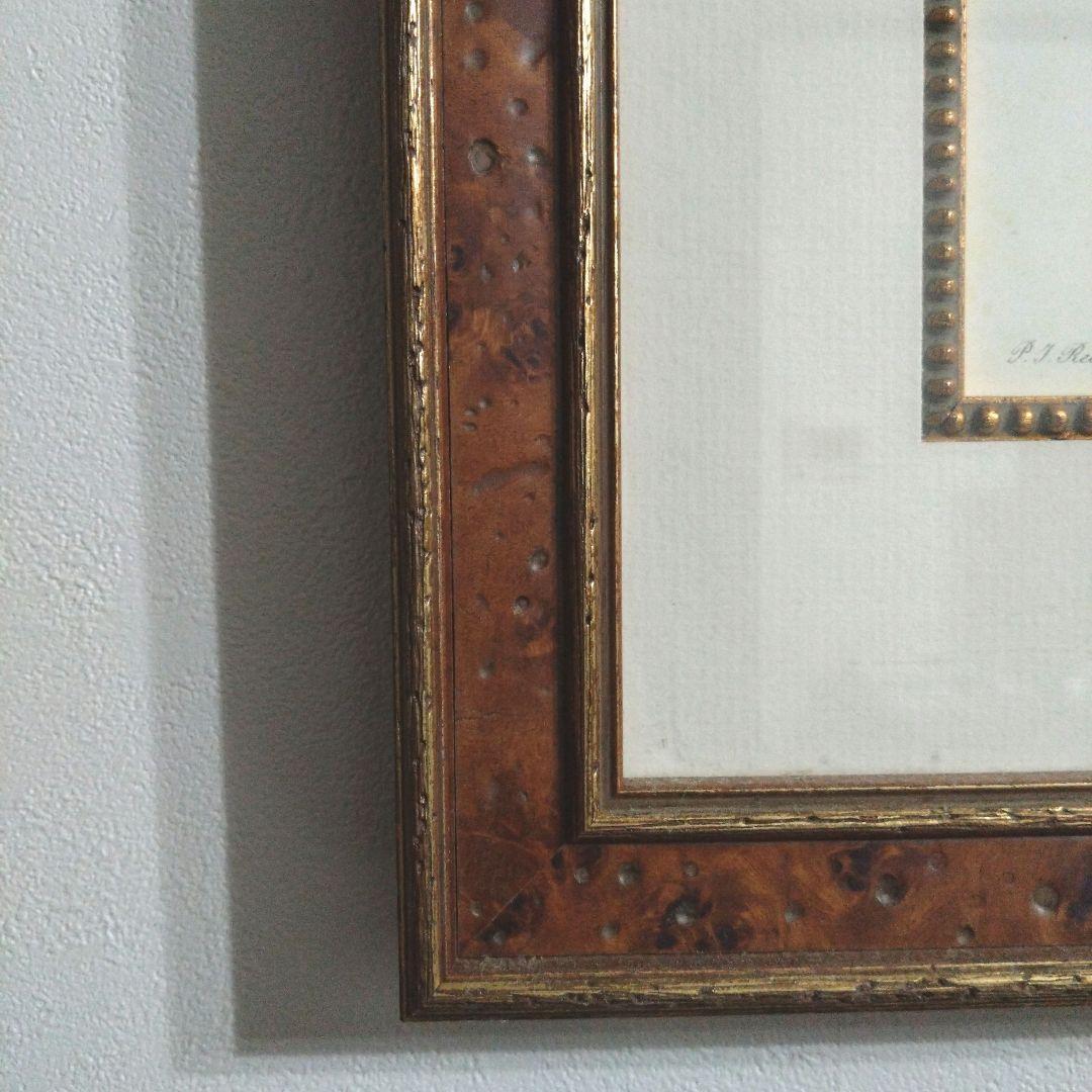 ① ルドゥーテ 絵額 レ ローズ バラ図譜 フォリオ判 銘木調フレーム 額 絵