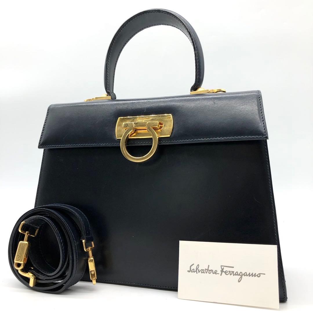 ✨美品✨フェラガモ ハンドバッグ 2way ガンチーニ ゴールド金具 レザー