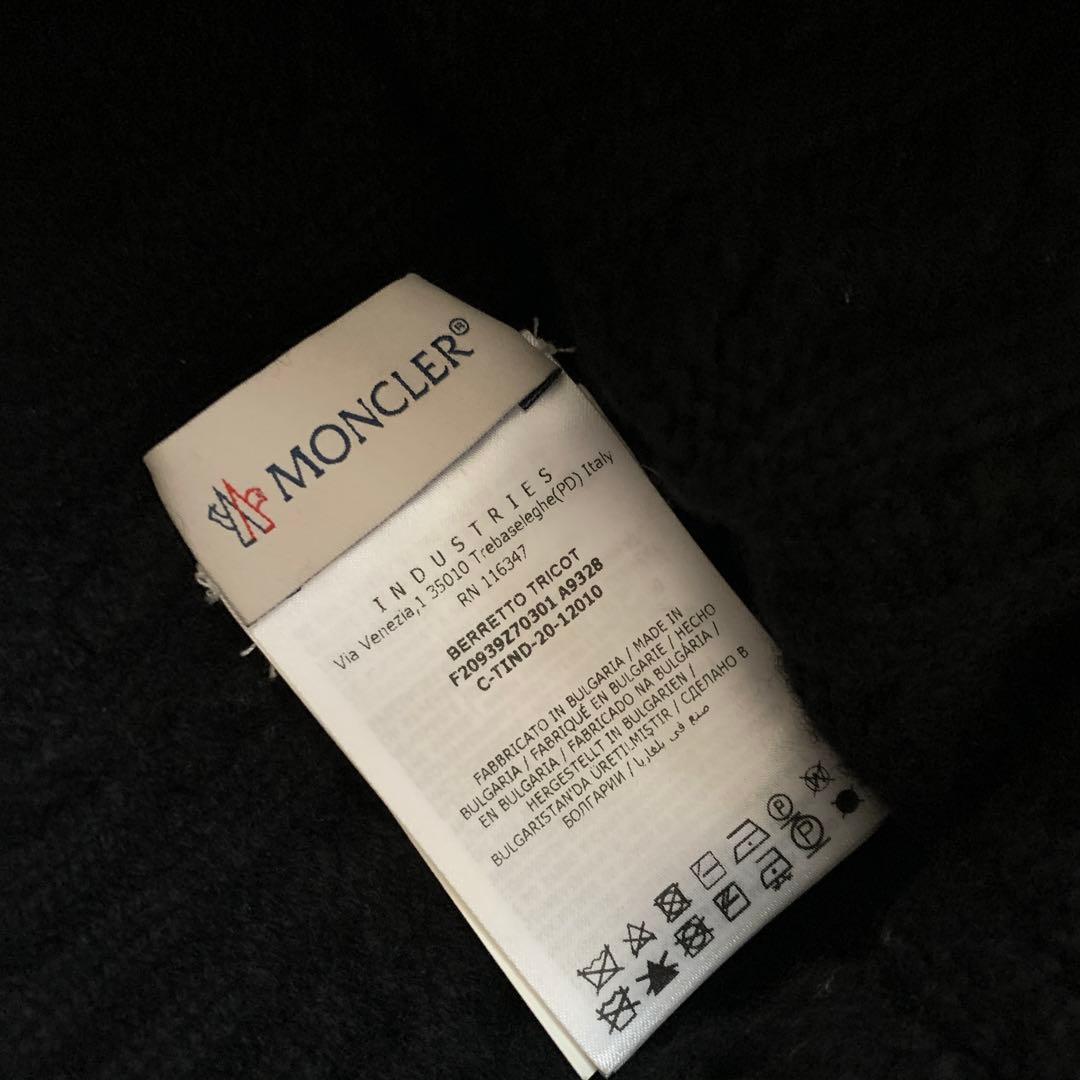 【極美品】モンクレール ニット帽 ファー ブラック