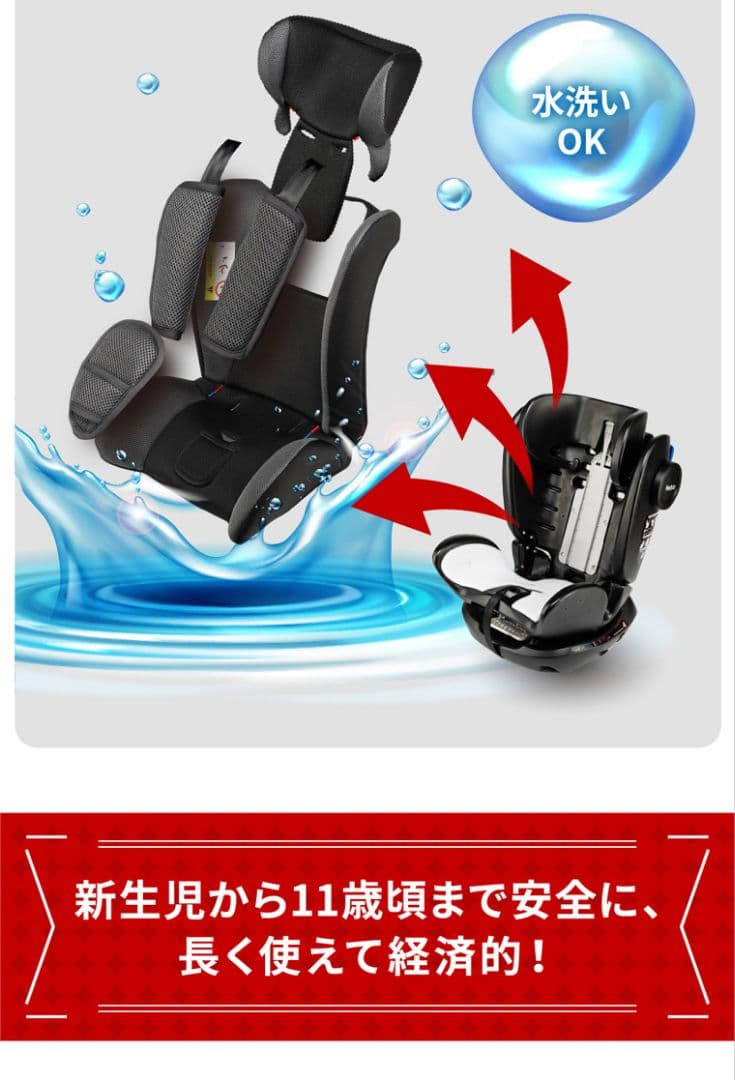 EasyPit 車用チャイルドシート ブラック　シートベルト式