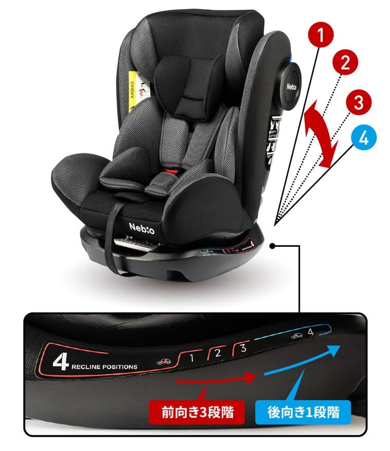 EasyPit 車用チャイルドシート ブラック　シートベルト式