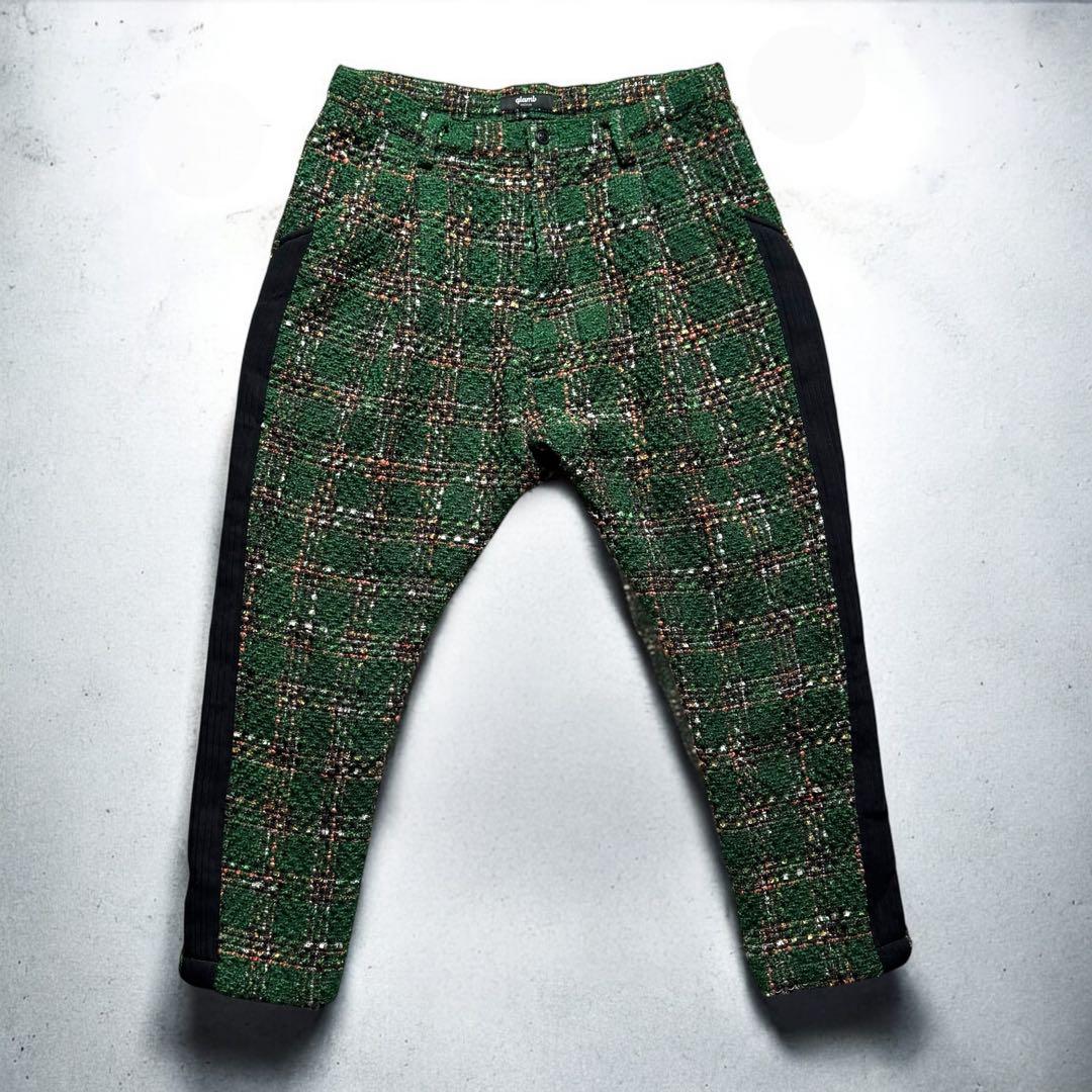 glambグラム ファンシーツイードパンツ グリーン M
