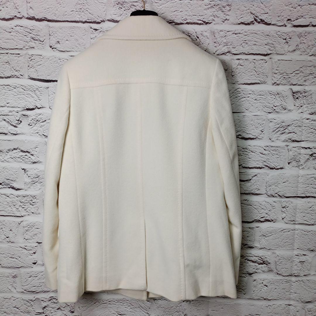 美品■BURBERRY LONDON アンゴラ混 ウールコート ホワイト