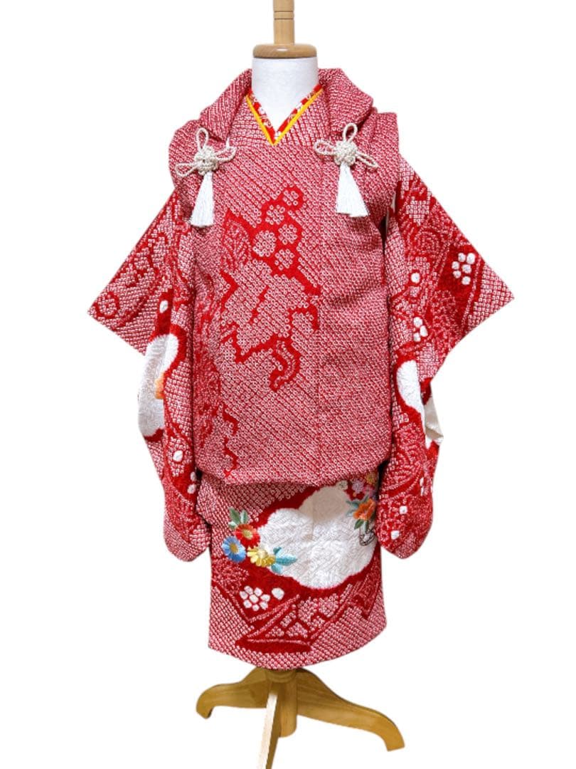 豪華逸品♡総絞りフルセット♡七五三　3歳　女の子　正絹　刺繍