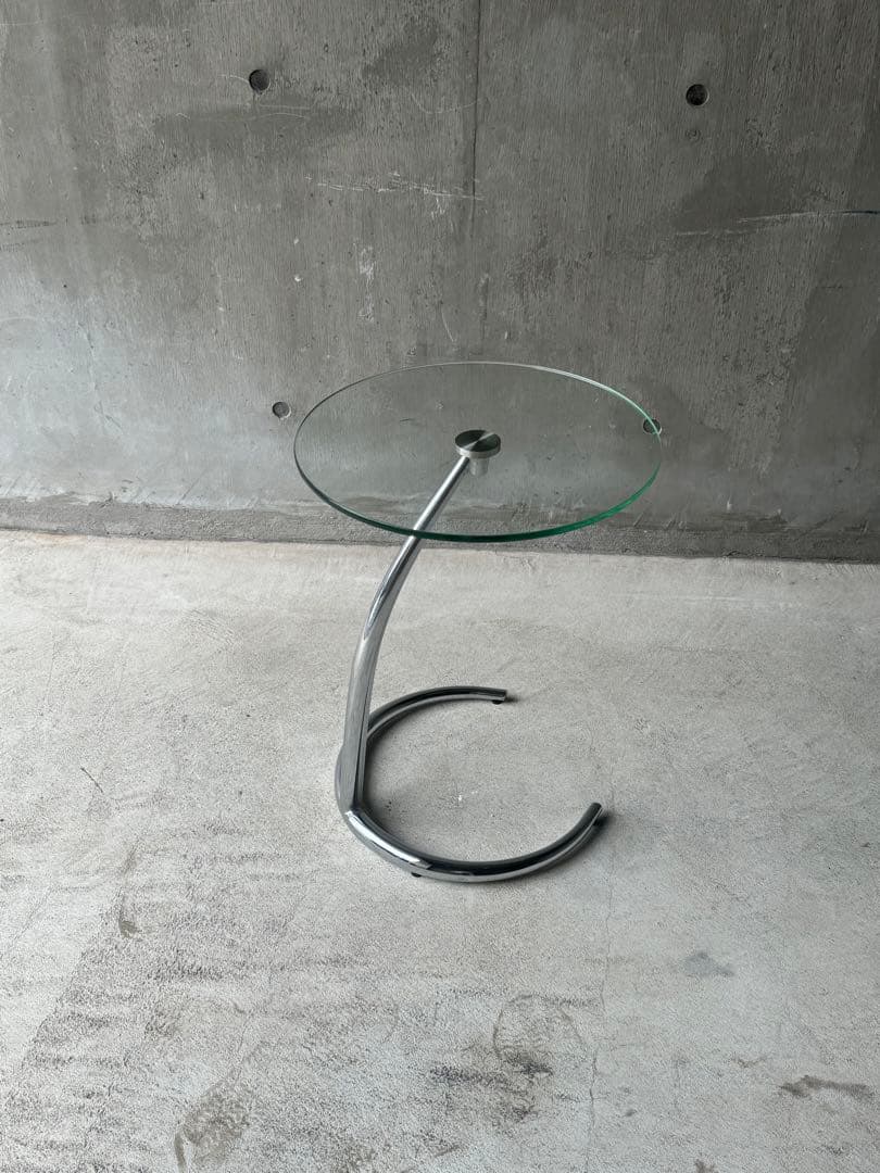 ガラスサイドテーブル　ミッドセンチュリー　スペースエイジ