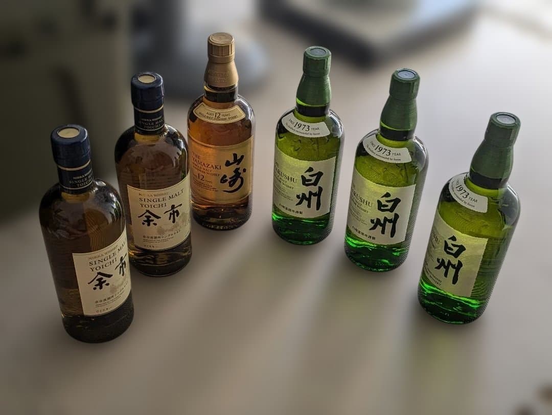 山﨑12年・白州シングルモルト・余市シングルモルト