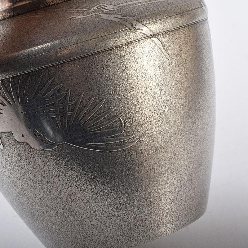 TM 　さつま岩切　正錫　松鶴文　茶壷　茶心壷　約350g　C　7729