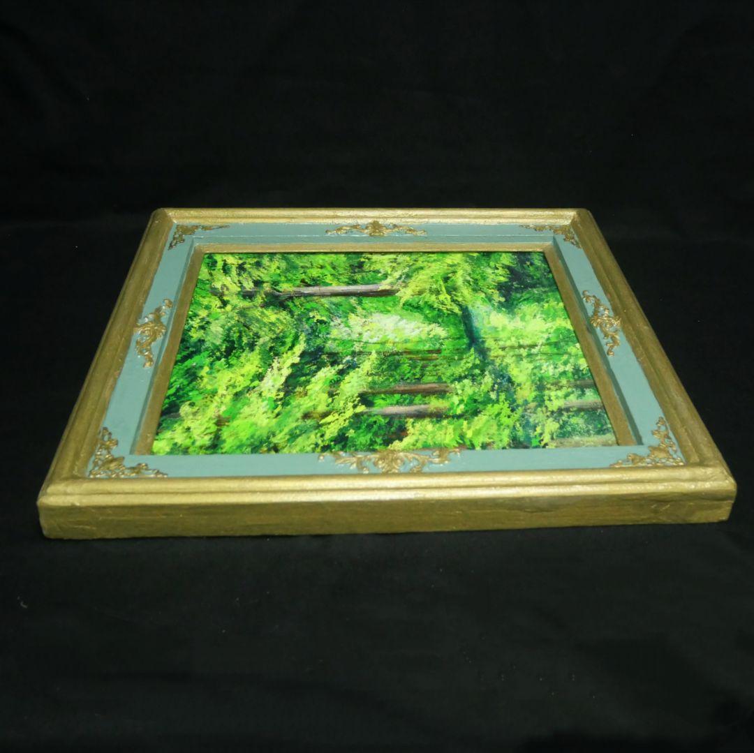 油絵 油彩 油彩画 絵 絵画【新緑の森】