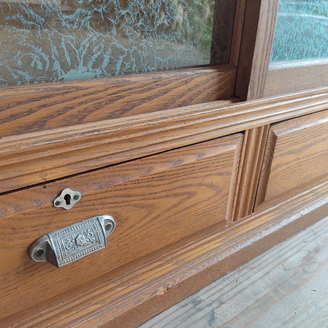 【状態良】書棚 本棚 食器棚 レトロ アンティーク 陳列棚 店舗 什器 骨董