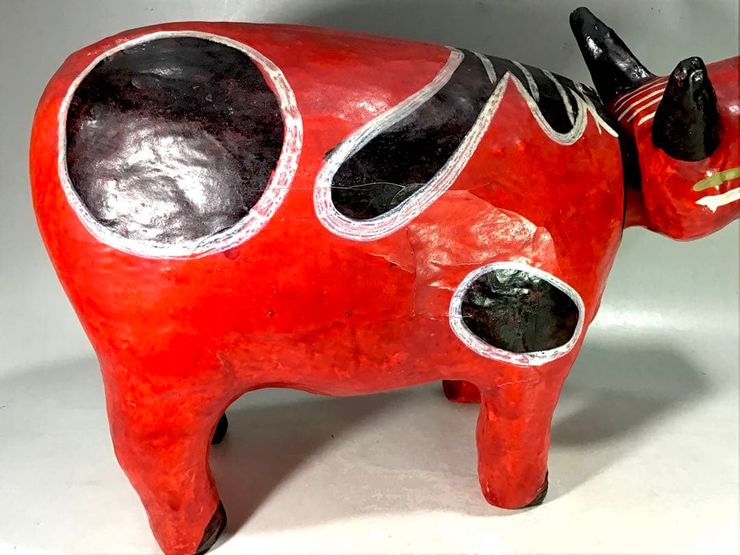 古手 大きい 五十嵐民芸 首振り 赤べこ 張子 人形 郷土玩具 会津 牛 縁起物