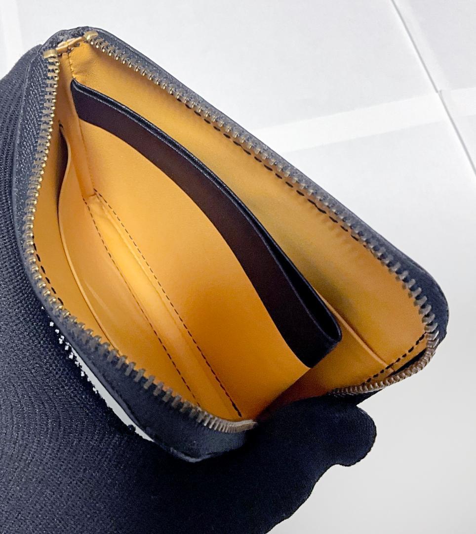 美品★GANZO Lファスナー レザー ミニ財布 コンパクト財布