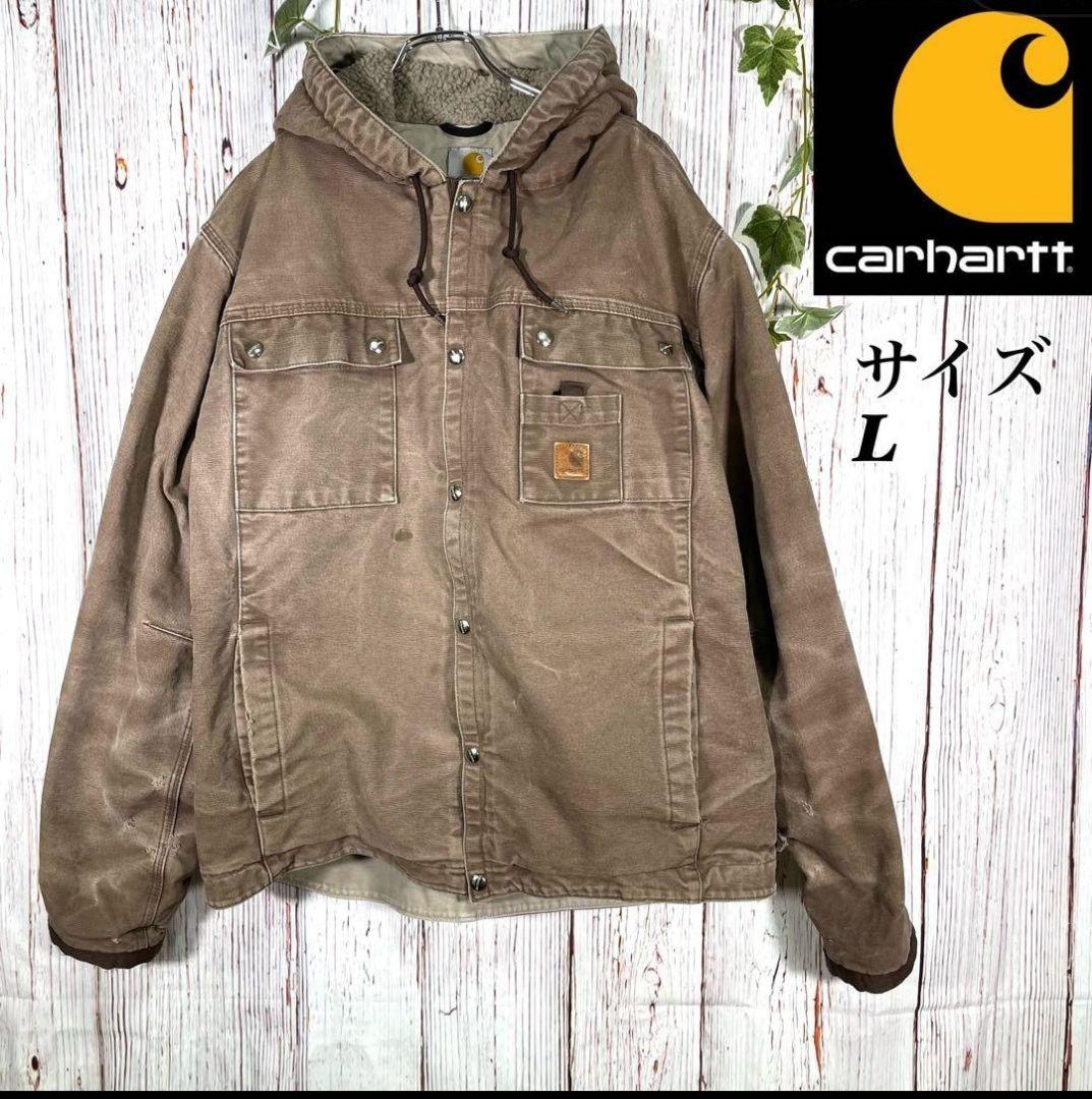 【メキシコ製】カーハート　ブルゾン　アクティブジャケット　ダック　茶　ロゴ