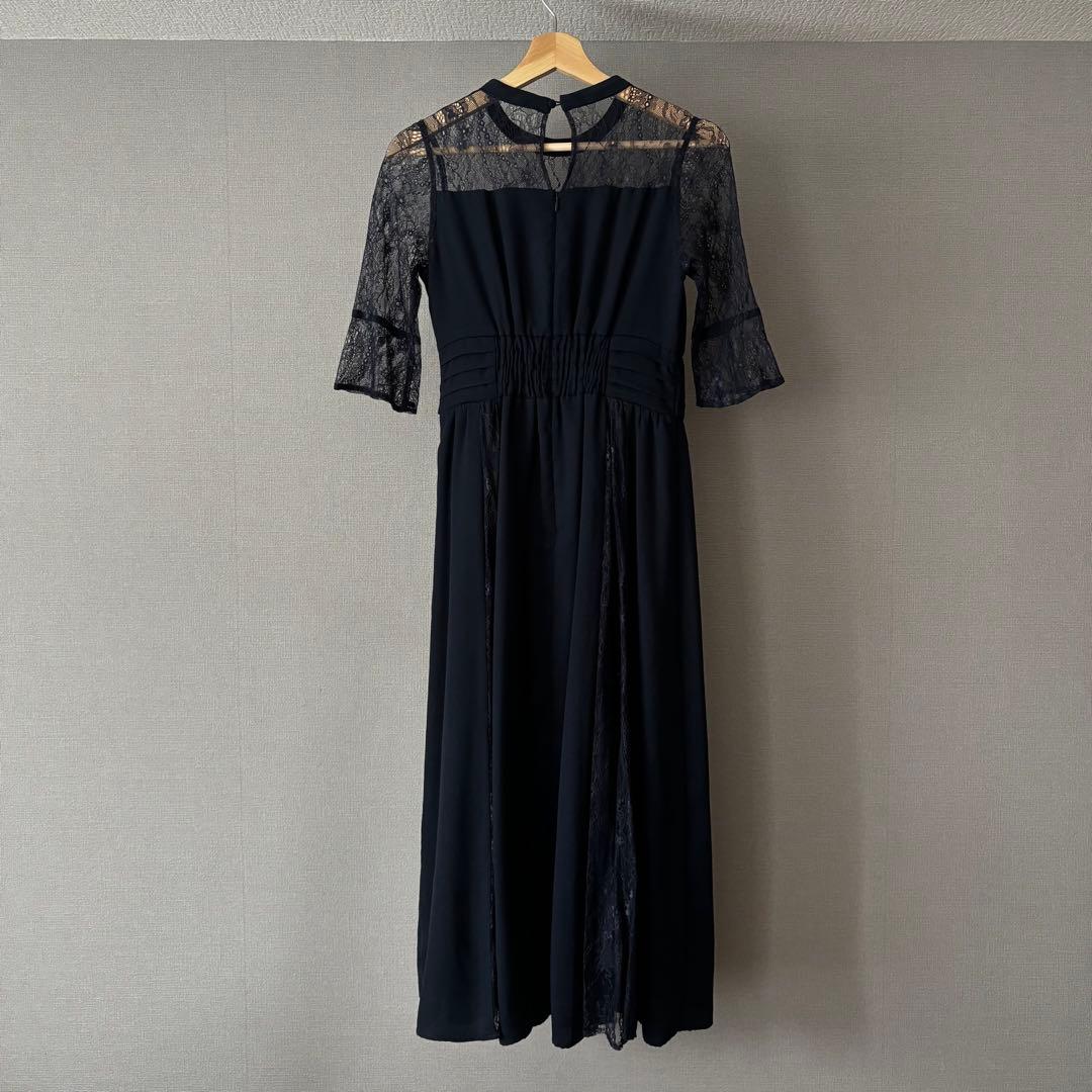 【niana】ビスチェ風ハイネックレース結婚式ワンピース