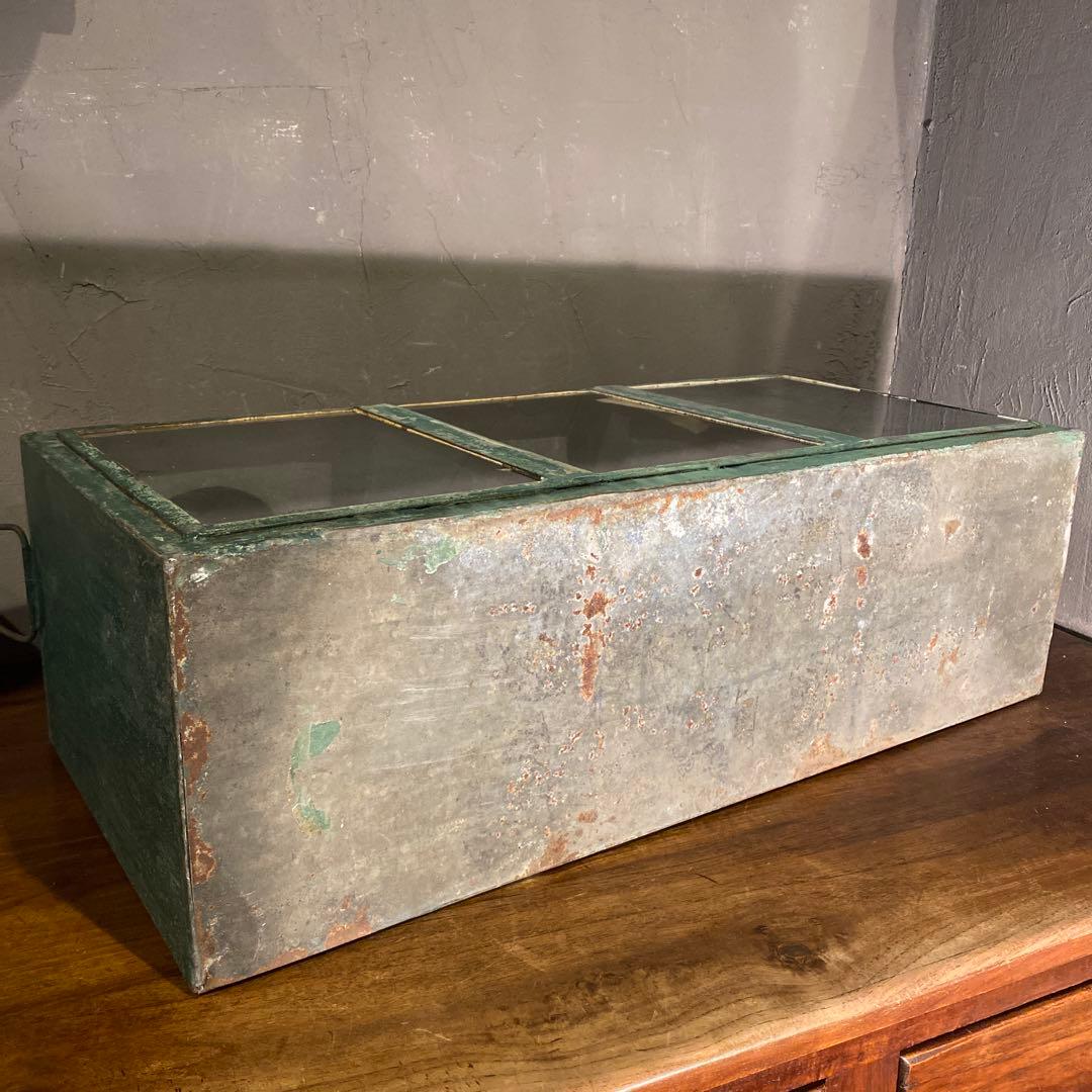 昭和レトロ 3連ディスプレイケース ショーケース 希少 駄菓子屋