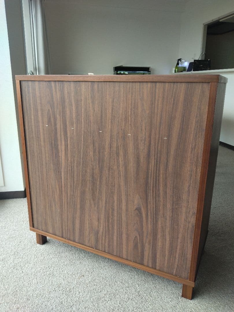 MUJI/無印良品 木製脚付きキャビネット/ウォールナット材/食器棚/収納家具