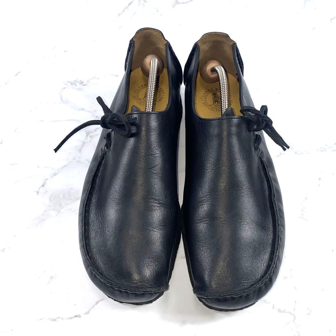 【美品】Clarks LUGGER BLK SMOOTH LEATHER 27