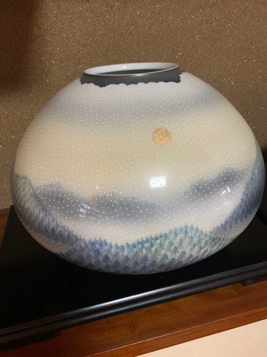 朧月　雪景色