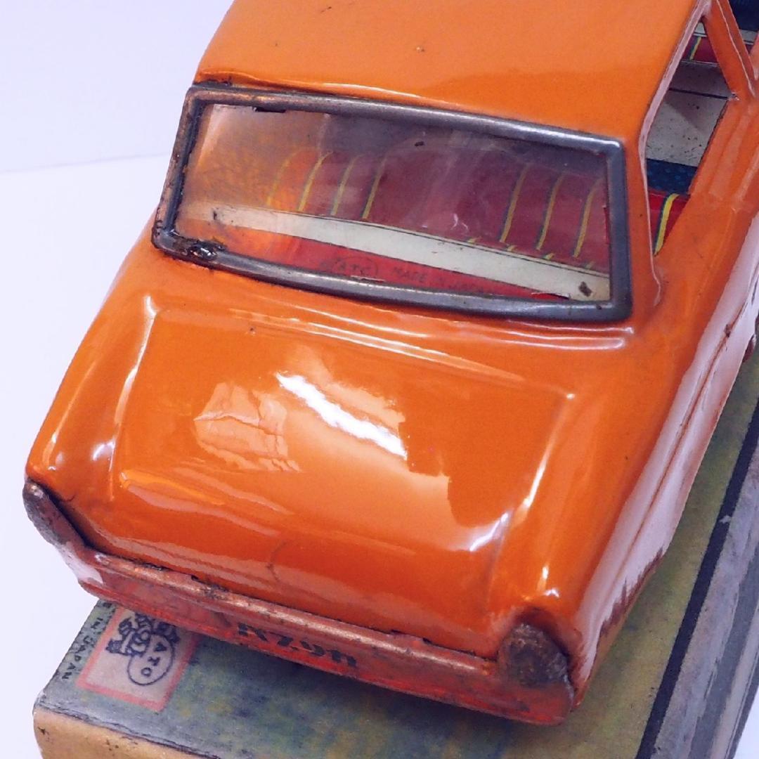 旭玩具【トヨタ パブリカ橙】ブリキtin toy carミニチュア【箱はコピー】