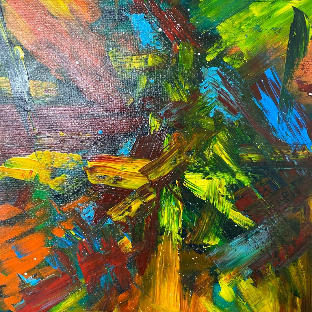 多彩なアクリル抽象画