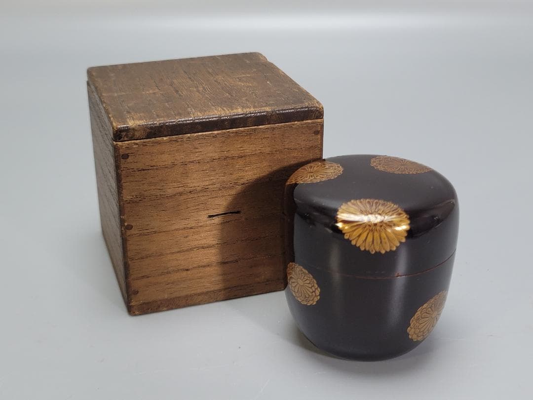 茶道具 菊蒔絵 棗 時代物