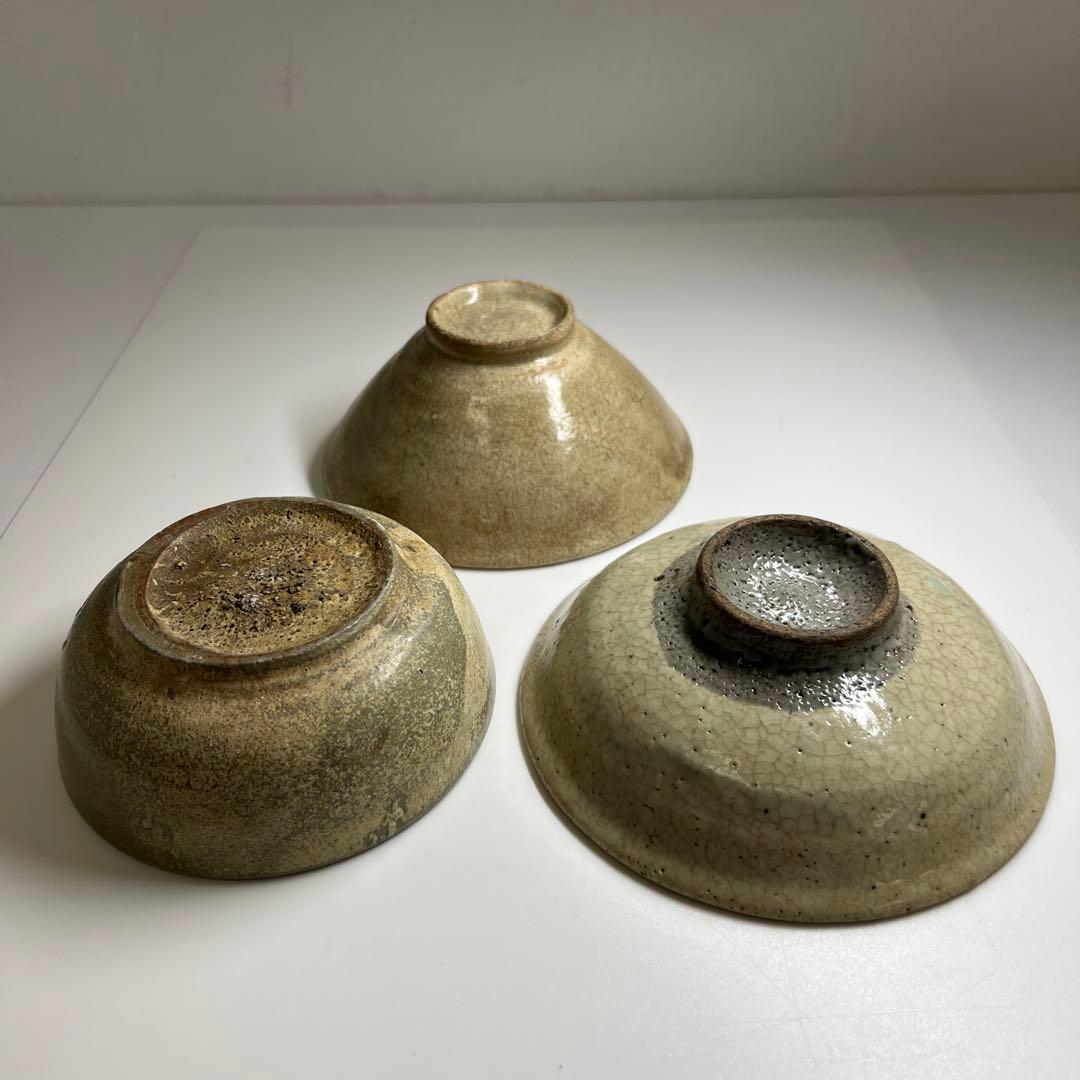 16~19世紀　高麗青磁皿、茶碗3客　東Y7-0806① トヒコ