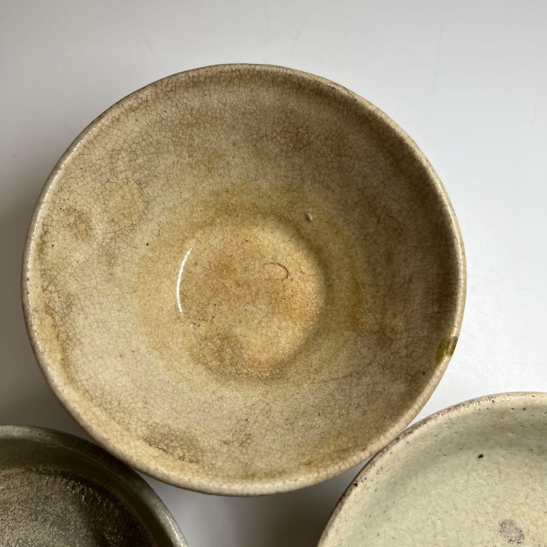 16~19世紀　高麗青磁皿、茶碗3客　東Y7-0806① トヒコ