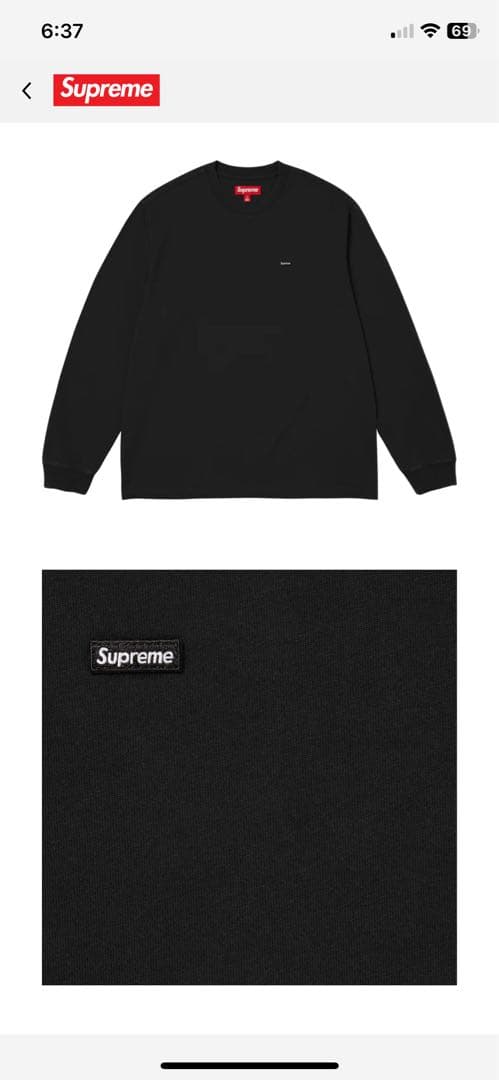 トップス Supreme Small Box L/S Tee