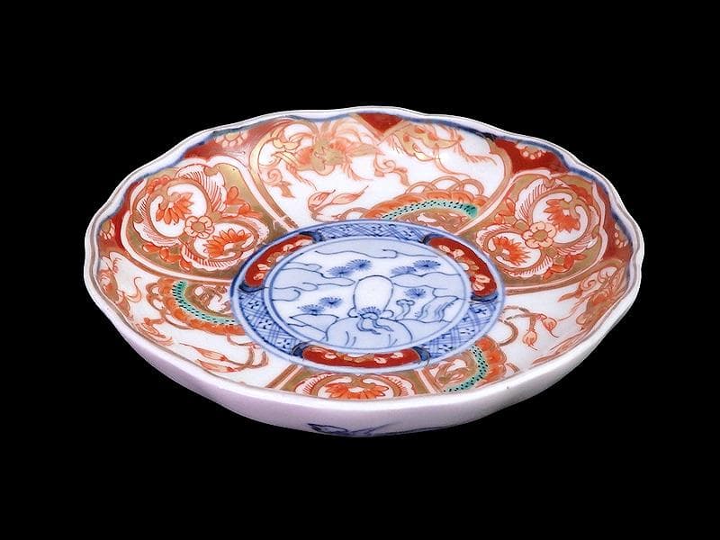 古伊万里 金襴手　鳳凰に龍の図　4寸皿　４枚　D43AS-fbuy5