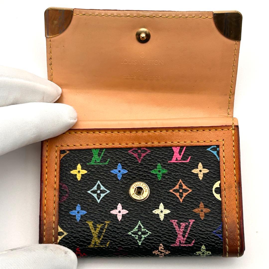 美品✨ ルイヴィトン ケース ポルトモネ プラ マルチカラー 人気の黒✨