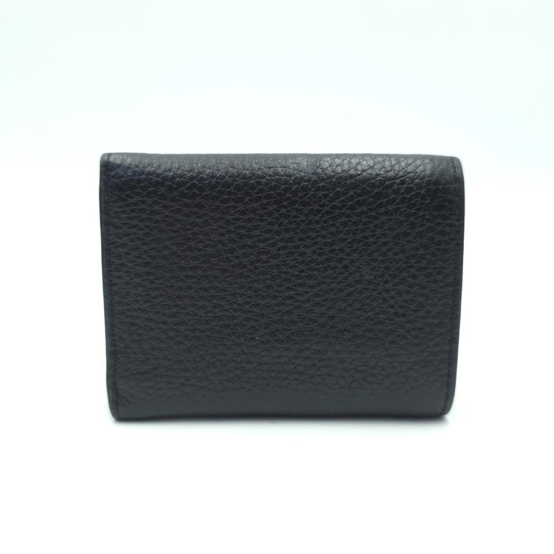 未使用級 COACH コーチ Wホック 三つ折り財布 レディース ブラック レザ