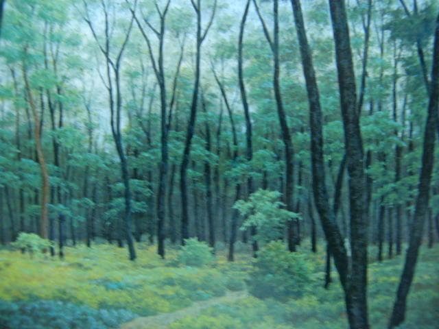 成田 ていすけ 【森の散歩道】 希少画集画、状態良好、新品高級額装付