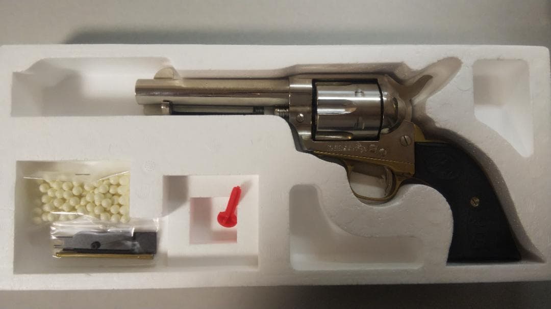 タナカ　コルトSAA　真鍮トリガーガード、木製グリップ換装ver