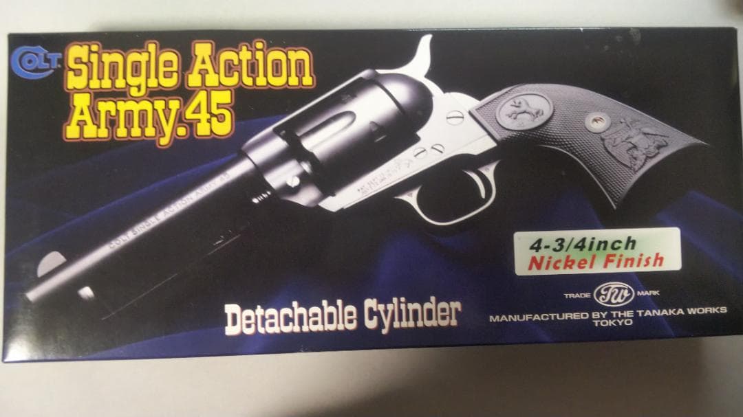 タナカ　コルトSAA　真鍮トリガーガード、木製グリップ換装ver