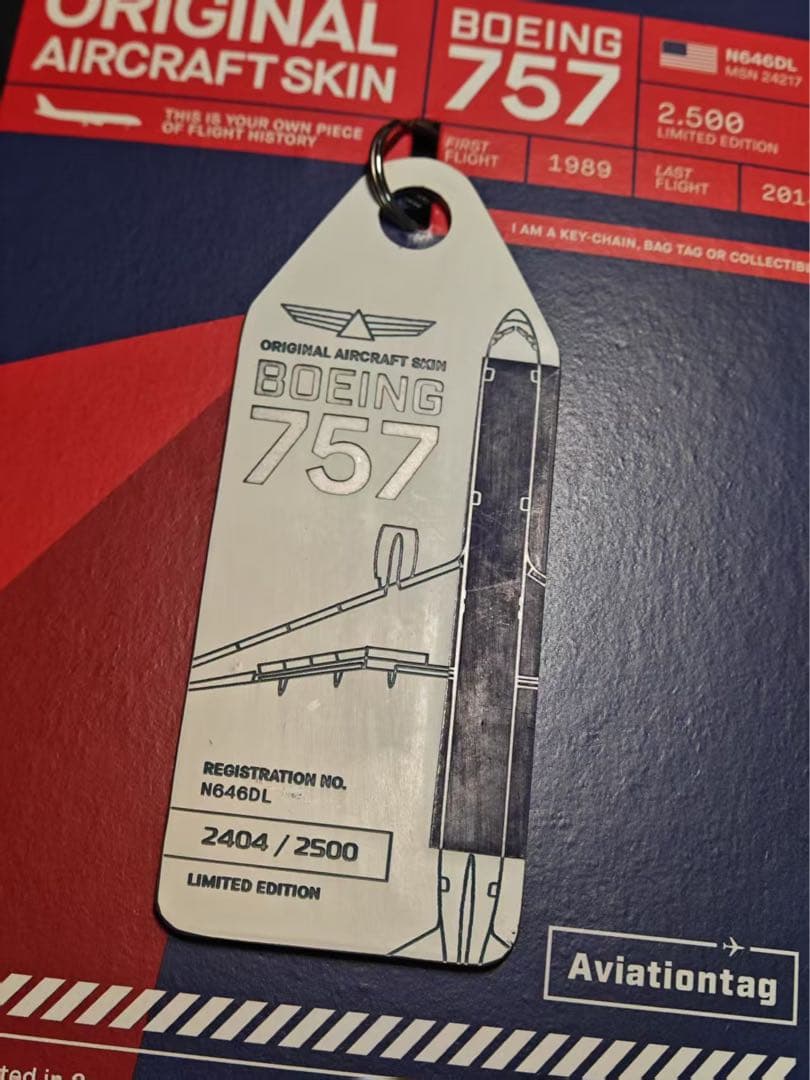 デルタ航空 Aviationtag B757-232 コンビ色