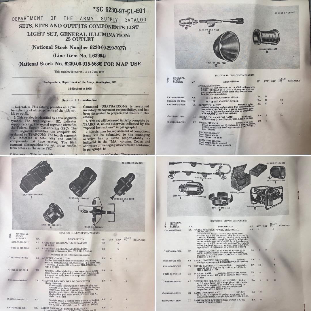 Army Supply Light Set 米軍 vintage junk