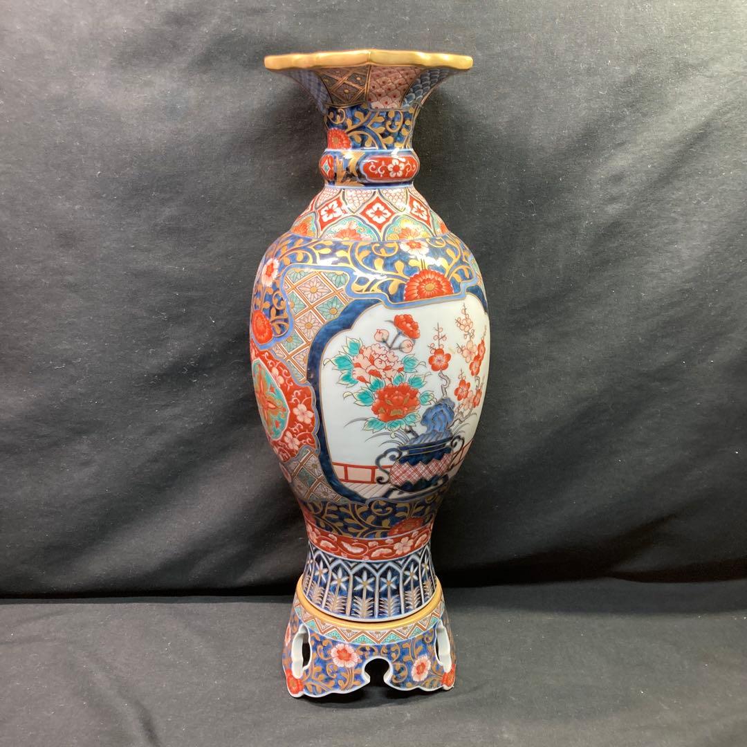 【美品】伊万里焼 神右衛門作 飾り壺 花瓶 置物