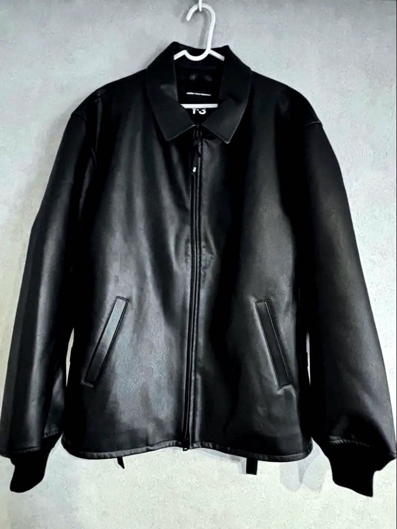 【新品】Y-3 ブラックレザージャケット【XL】
