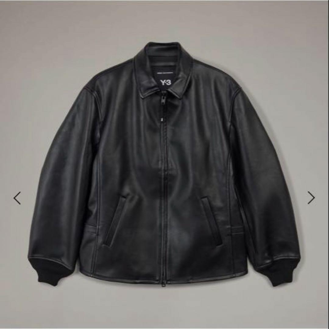 【新品】Y-3 ブラックレザージャケット【XL】