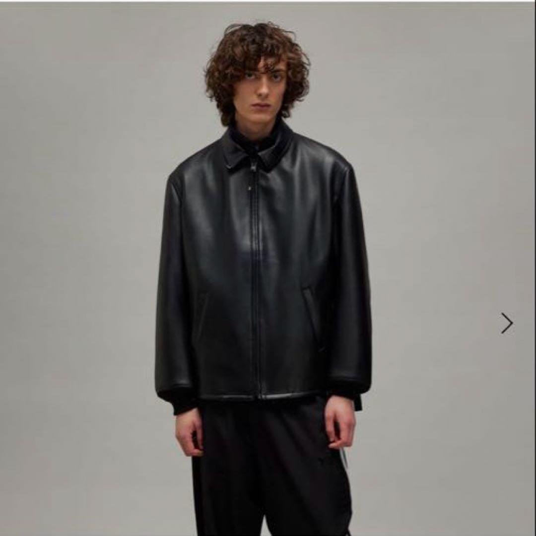 【新品】Y-3 ブラックレザージャケット【XL】